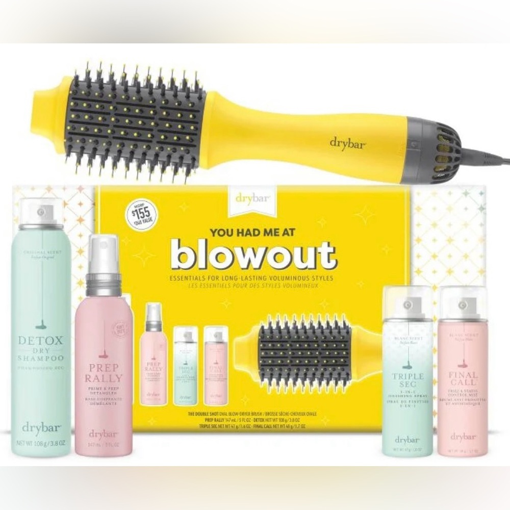 Drybar Yellow Hot Air Brush with Pastel Product Set